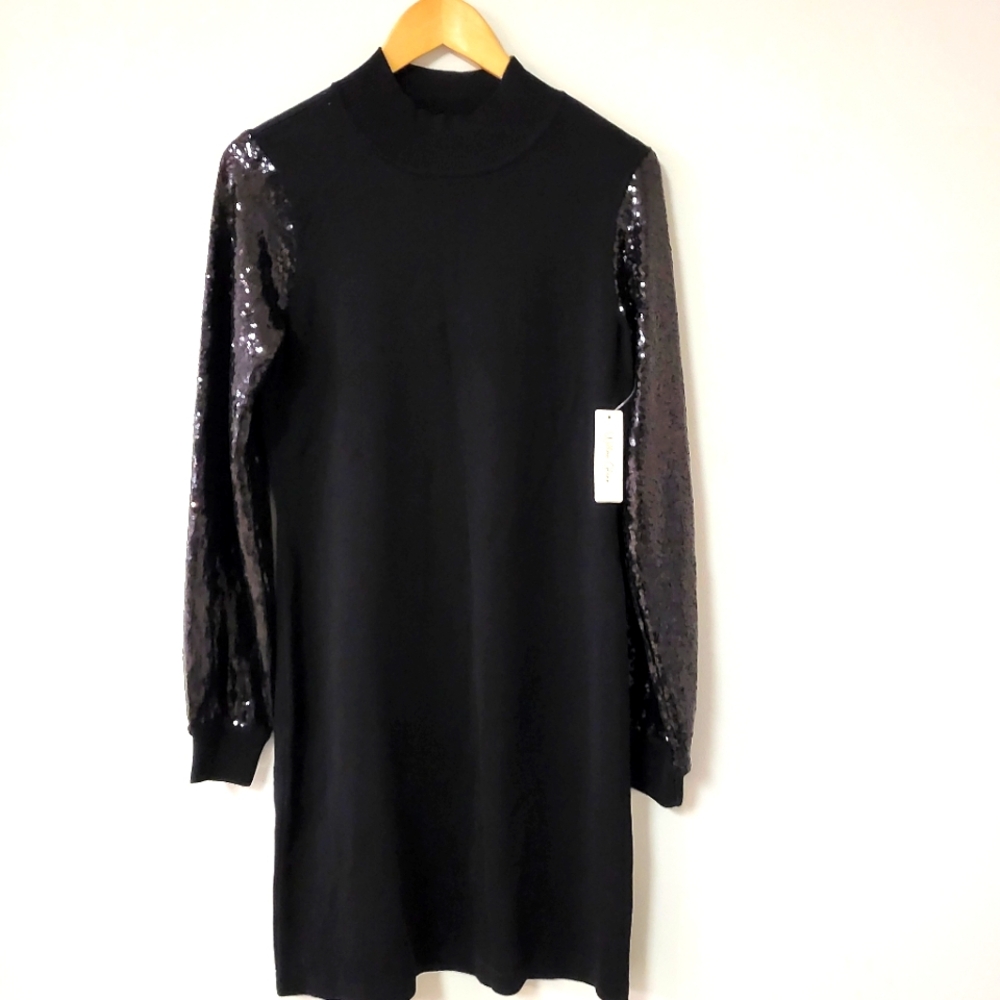 Willow Glen Long Sleeves Sequin Sweater Dress